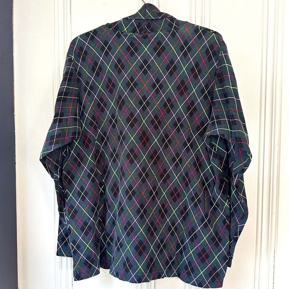 Lot of 3 Vintage L/XL 1990s Long-sleeve Mock-neck Tops, Solid, Plaid, & Check - Picture 7 of 10
